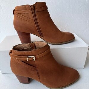 Vionic Upright Upton Leather Ankle Boot Cognac Women's USA Size 8 Casual Travel